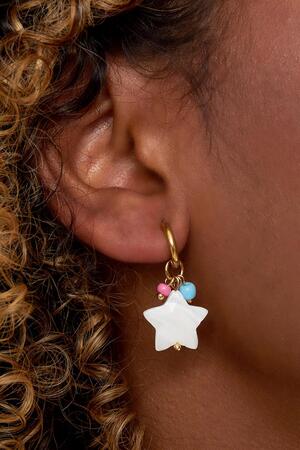 Dangling star earrings Gold Stainless Steel h5 Picture4